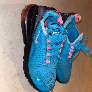 Blue and pink Nike air max 270s size 6 youth